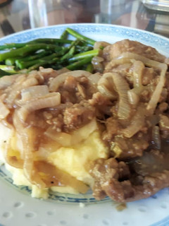 A picture of Calves Liver with Coffee Gravy.