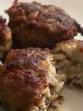 Albóndigas de carne de ternera rellenas de queso, (para comer con los dedos)