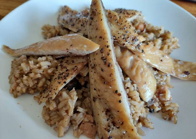 Sig's Mushroom Risotto With Smoked Peppered Mackerel