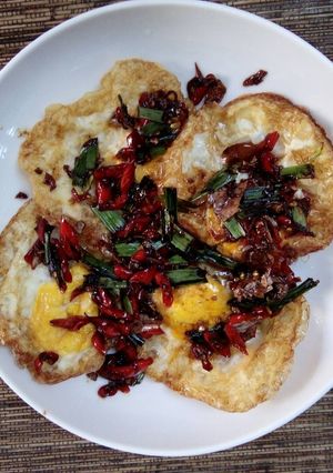 Foto resep Ceplok telur pedas manis