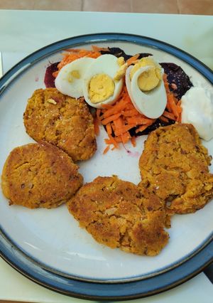 Una foto de Hamburguesas de garbanzos al curry