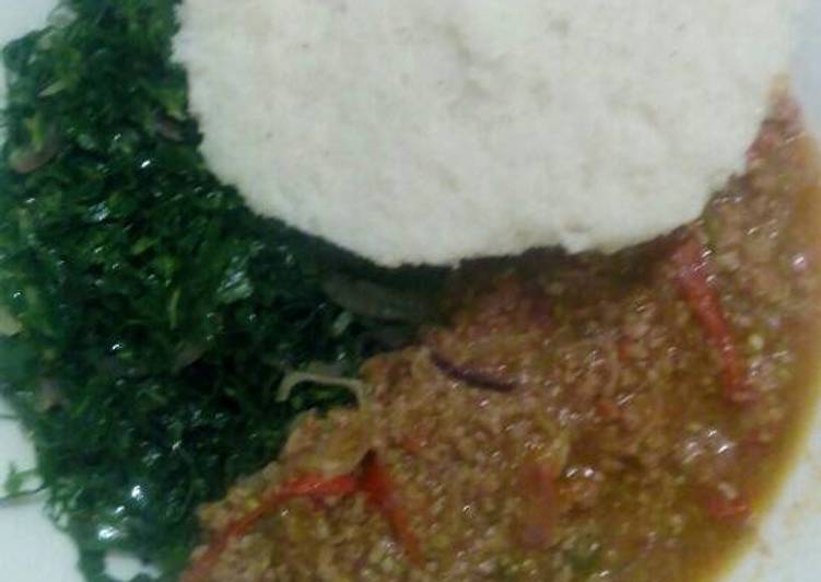 Recipe of Ultimate Minced meat with kales and ugali