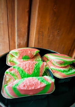 Foto resep Bolu kukus motif macan meletak cantik