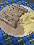 Seitán con salsa de almendras