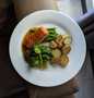 Simple Way Make Recipe Pan Fried Salmon with Vegetables and Roasted Potatoes that is Perfect, So Delicious}