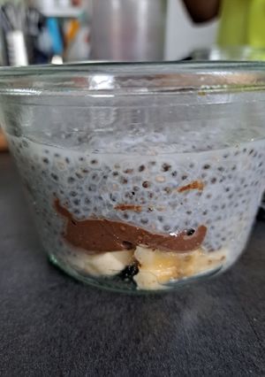 Une photo de Porridge chia Banane cacahuète