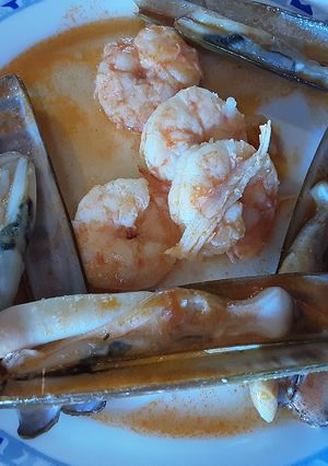 Una foto de Langostinos con navajas