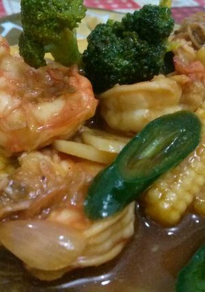 Foto resep Udang brokoli jagung muda saus tiram