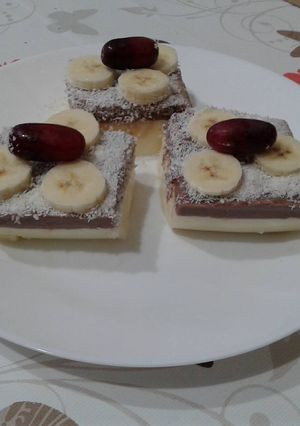 صورة لوصفة 🍮الكاسترد🍮مع الفواكه🍌🍇🍒🍓