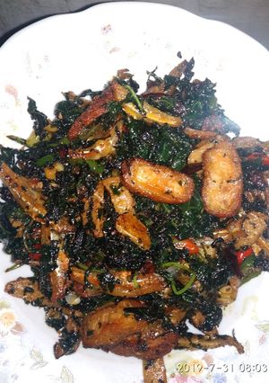 Foto resep Tumis daun paya, teri & nugget ayam