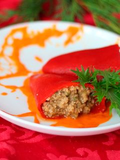 Una foto de Pimientos del Piquillo Rellenos, Receta Vegana