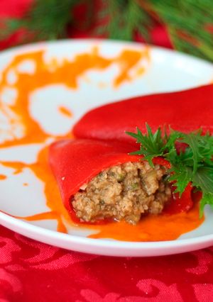 Una foto de Pimientos del Piquillo Rellenos, Receta Vegana