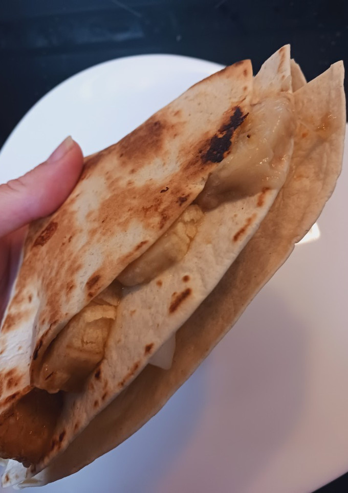 Una foto de Tortilla de banana y choco