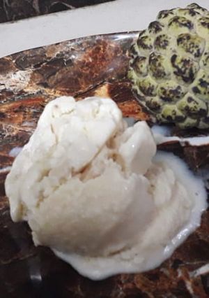 A picture of Sitafal (custard apple) ice cream.