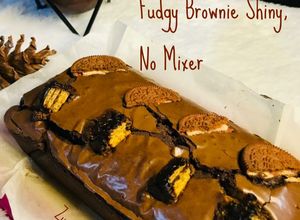 Foto resep Fudgy Brownie Shiny/ Brownies Panggang (Takaran Sendok,No Mixer)