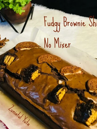 Cara Gampang Membuat Resep Fudgy Brownie Shiny/ Brownies Panggang (Takaran Sendok,No Mixer) yang Lezat Sekali Anti Ribet, Lezat