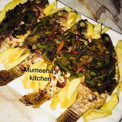 A picture of Grilled tilapia fish recipe by mumeena's Kitchen.