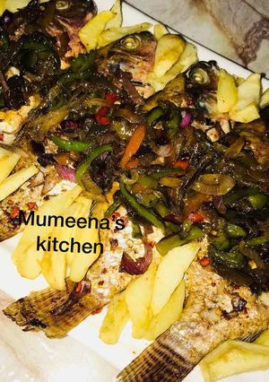 A picture of Grilled tilapia fish recipe by mumeena's Kitchen.