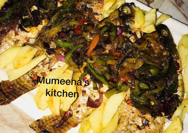 Grilled tilapia fish recipe by mumeena's Kitchen