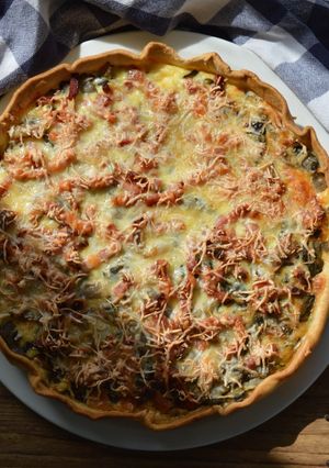Une photo de Tarte aux blettes et lardons parfumée à l'ail fumé
