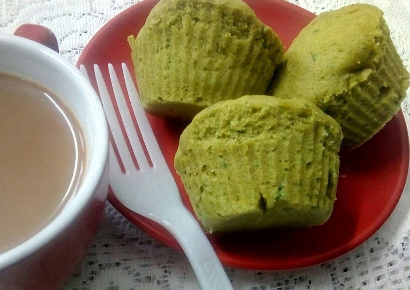 Eggless Spinach Banana Muffins