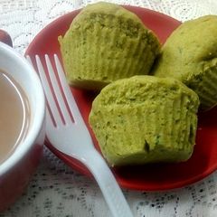 A picture of Eggless Spinach Banana Muffins.