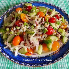 A picture of Heirloom Tomato and pearl Barley Salad:.