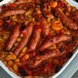 Beans with sausages