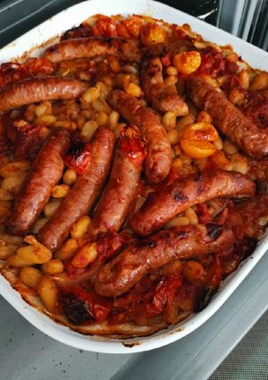 A picture of Beans with sausages.