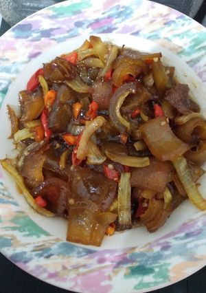 Foto resep Kikil cah bombay pedas