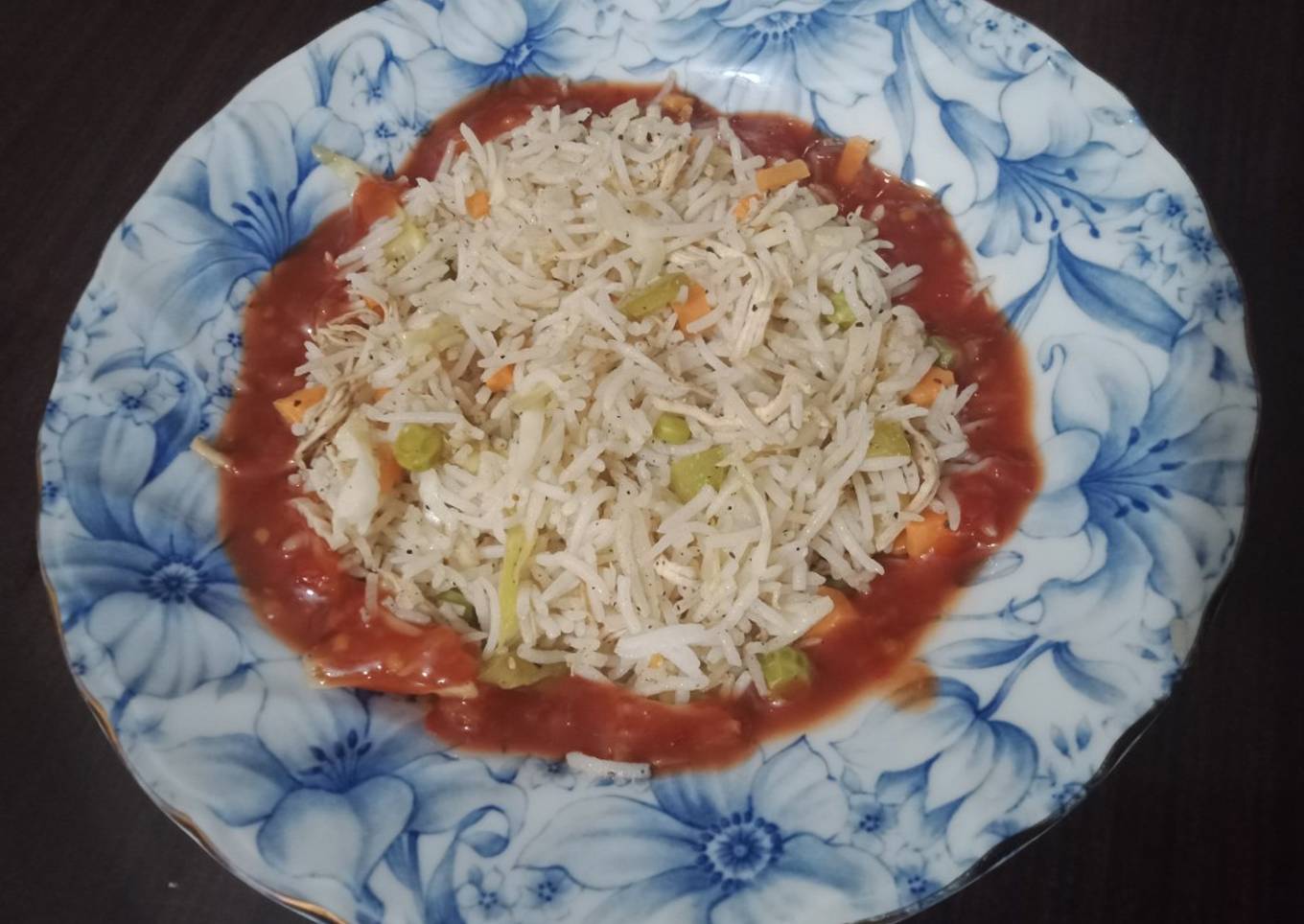 Chili Garlic sauce with Fried Rice