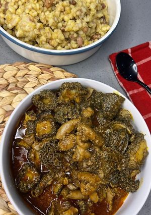 A picture of Honeycomb (Cow Stomach & Intestine) Tripe Stew/Curry.