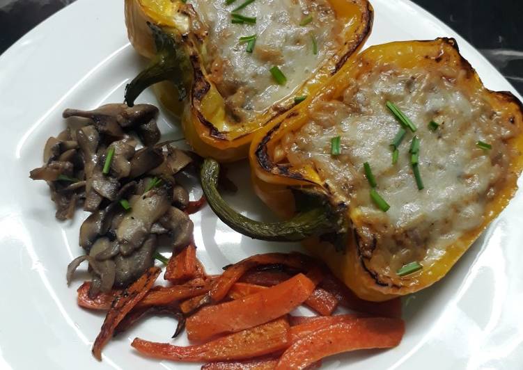 Steps to Prepare Any-night-of-the-week Mushroom stuffed bell pepper