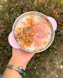 Ăn dặm - Cháo cà rốt, đậu Hà Lan, trứng cá tuyết