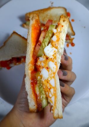Foto resep Spicy Egg Sandwich