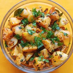 A picture of Potato dry Subji for fasting.