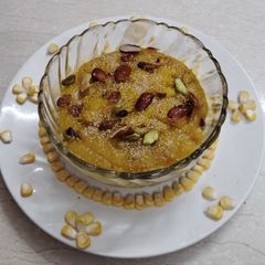 A picture of Green Corn and Milk Powder Halwa.