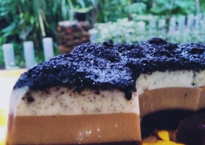 Puding lapis oreo milo