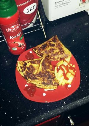 صورة لوصفة كريب محشي شاورما وتوميه 😍