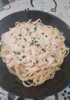 Füstölt lazacos Bavette recept fotója