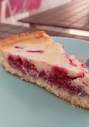 Una foto de Kuchen sureño de frambuesa