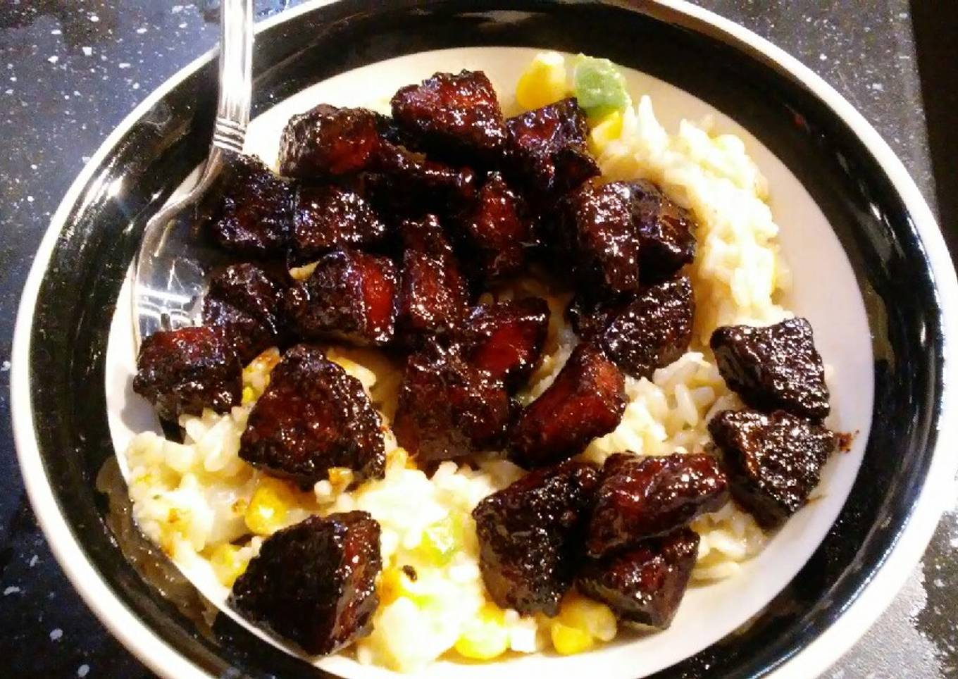 Sweet & spicey rice bowl for 2