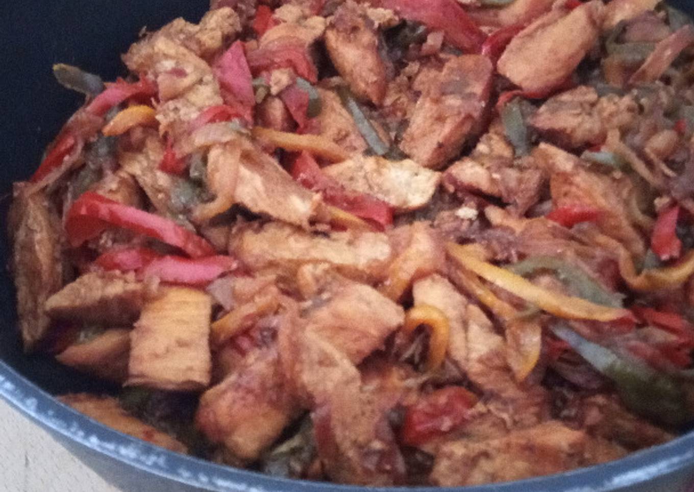 Fajitas de Pollo al Pedro Ximénez