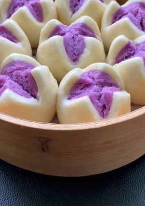 Hình của món Bánh bao chay khoai lang.
