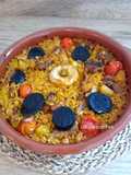 Arroz al horno con falda de cordero