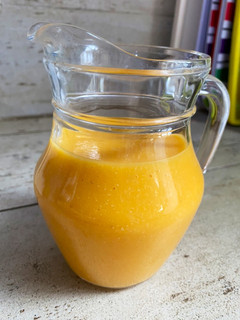 Una foto de Suave batido de papaya y avena