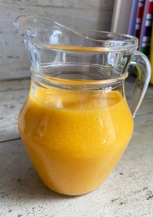 Una foto de Suave batido de papaya y avena
