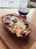 Tartizza de morcilla y queso azul