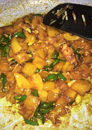 Foto resep Oseng kikil cabe hijau