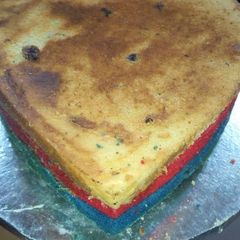 A picture of Fruit rainbow cake.